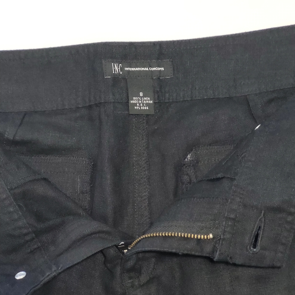 INC Linen Black Shorts. Size 8. - Picture 5 of 12